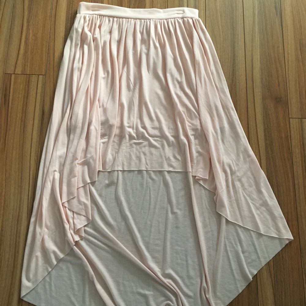 High low maxi peach skirt